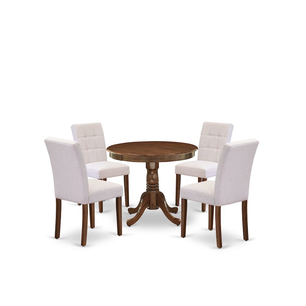 5 Piece Mid Century Modern Dining Table Set consists A Modern Kitchen Table. Picture 1