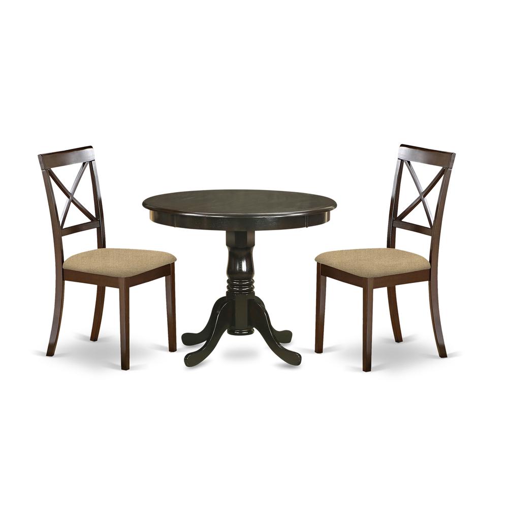 ANBO3-CAP-C 3 Pc Kitchen Table set-small Kitchen Table plus 2 Dining Chairs. Picture 1