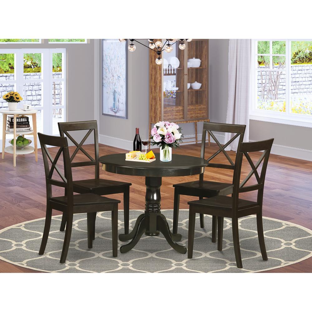5  Pc  small  Kitchen  Table  and  Chairs  set-round  Kitchen  Table  and  4  Dining  Chairs. Picture 4