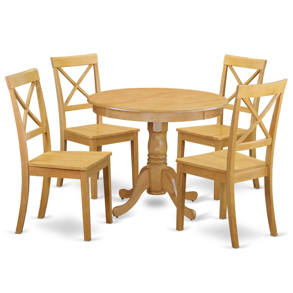 Dining Room Set Oak, ANBO5-OAK-W. Picture 1