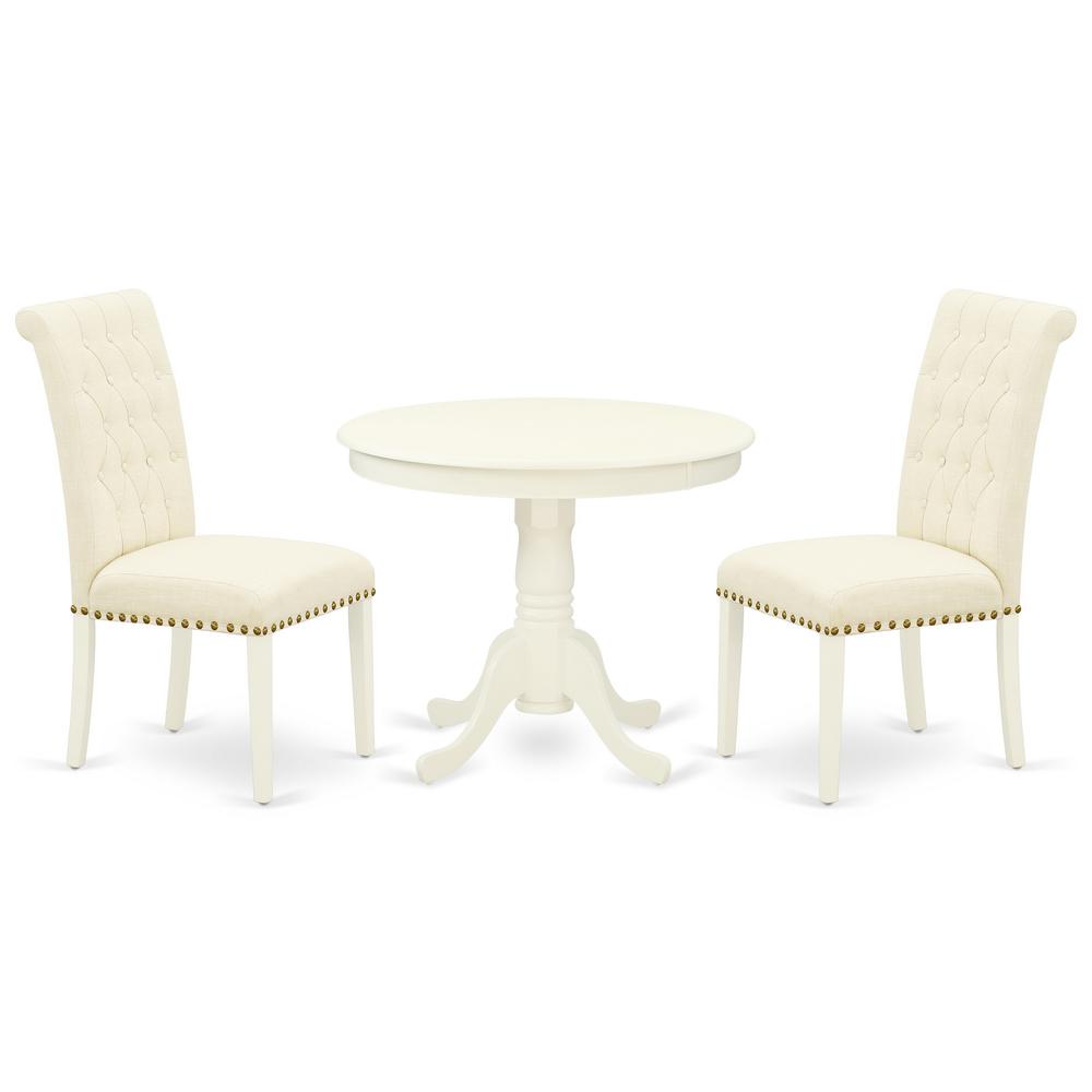Dining Room Set Linen White, ANBR3-LWH-02. Picture 1