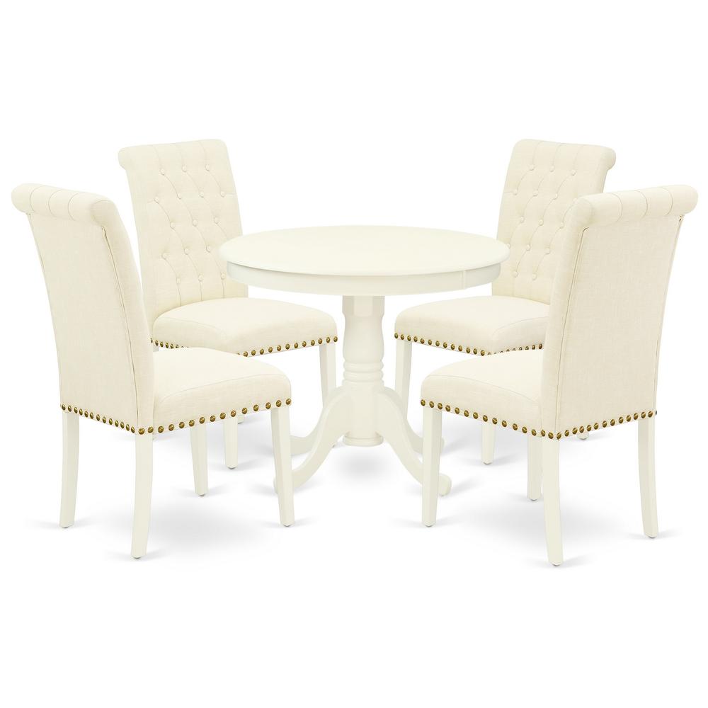 Dining Room Set Linen White, ANBR5-LWH-02. Picture 1