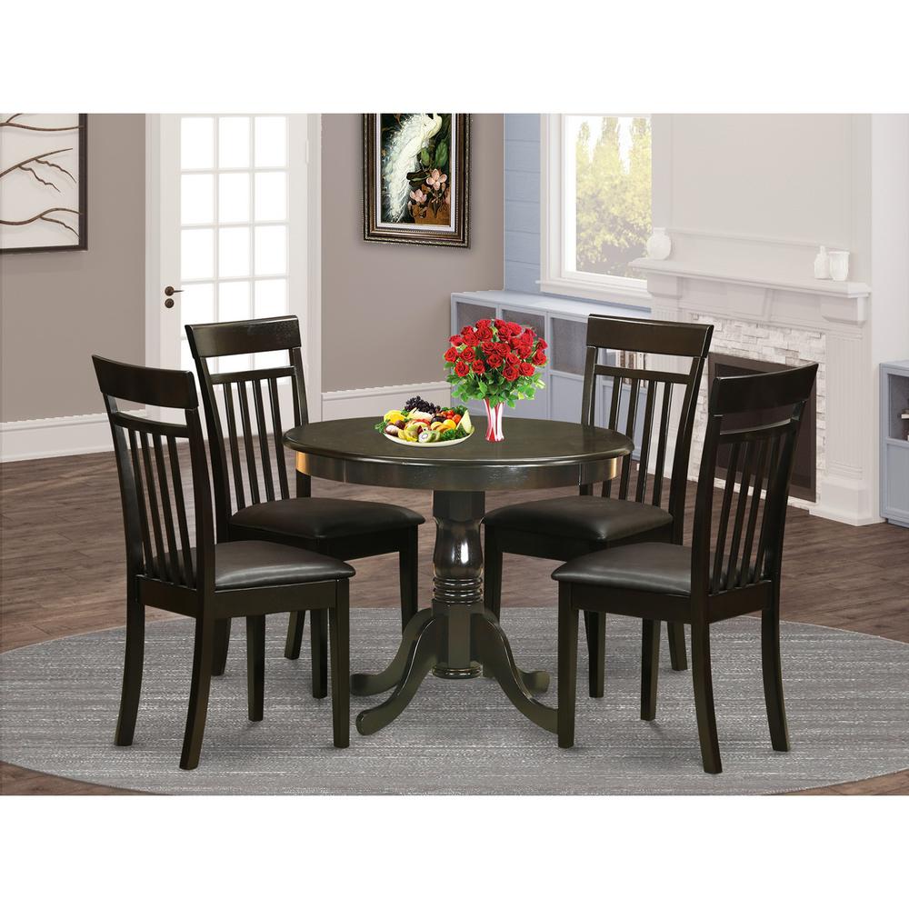 5  PC  small  Kitchen  Table  and  Chairs  set-round  Table  and  4  Chairs  for  Dining  room. Picture 2