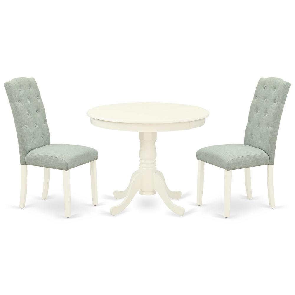 Dining Room Set Linen White, ANCE3-LWH-15. Picture 1