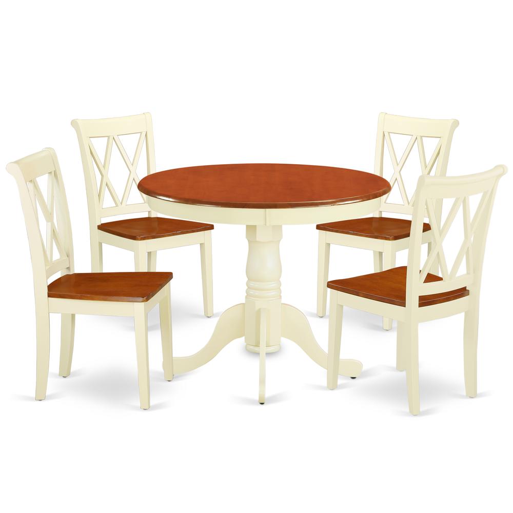 Dining Room Set Buttermilk & Cherry, ANCL5-BMK-W. Picture 1