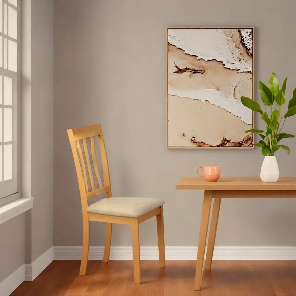 Elegant Wooden Dining Chairs – Cushion Seat Kitchen Chairs, Set of 2. Picture 3