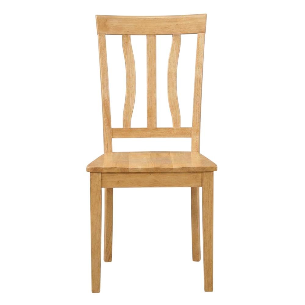 Solid Wood Antique Kitchen Dining Chairs with Slat Back, Oak, Set of 2. Picture 2