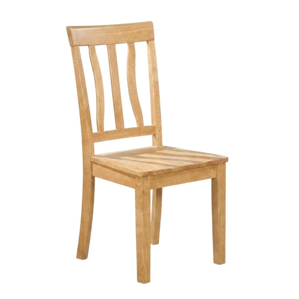 Solid Wood Antique Kitchen Dining Chairs with Slat Back, Oak, Set of 2. Picture 5