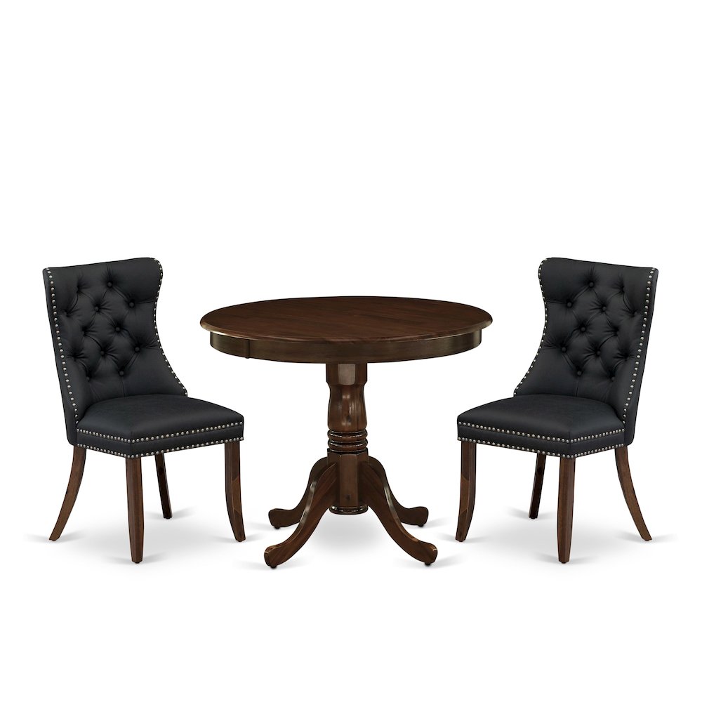 3 Piece Kitchen Table & Chairs Set Consists of a Round Dining Table. Picture 1