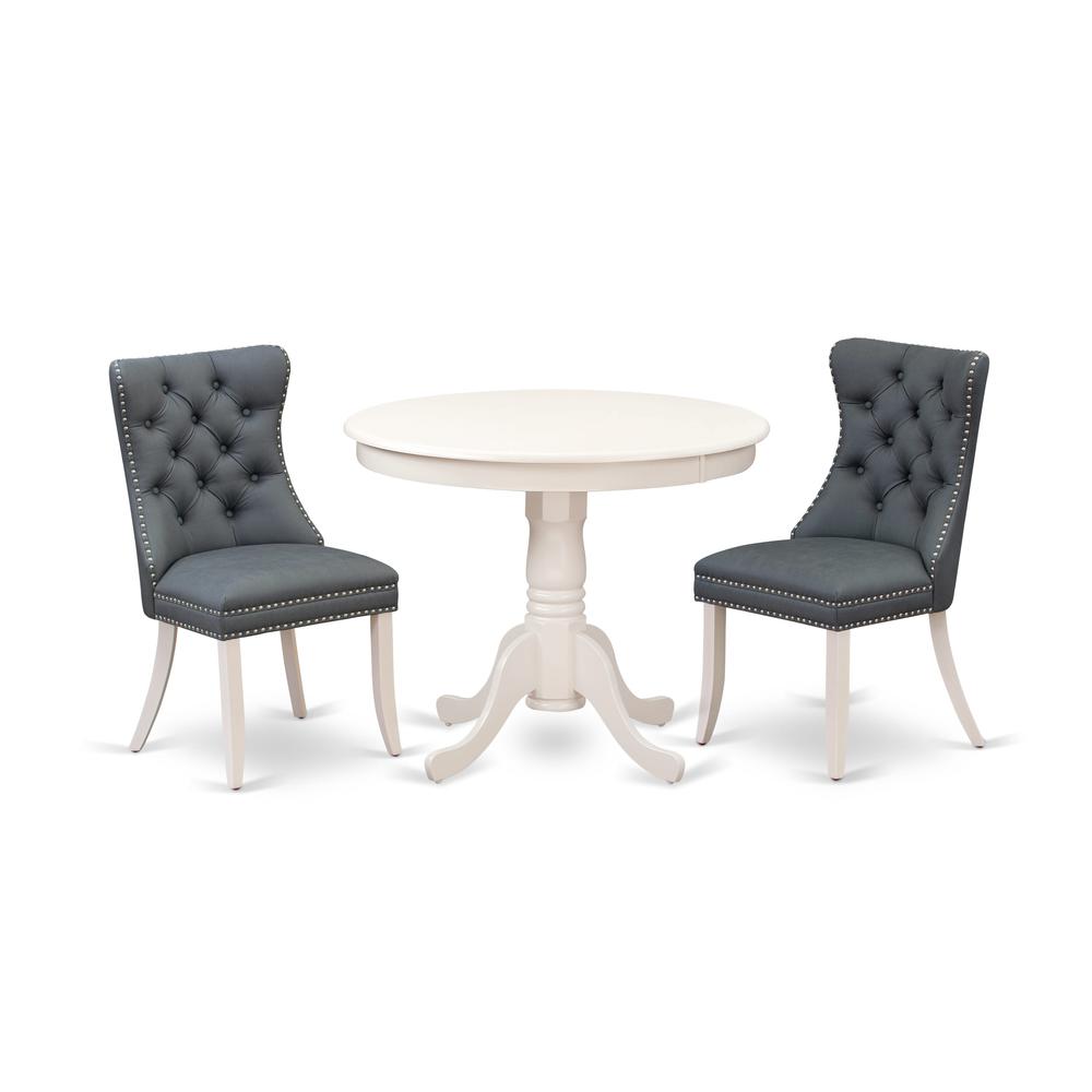 3 Piece Dining Set Contains a Round Kitchen Table with Pedestal. Picture 6