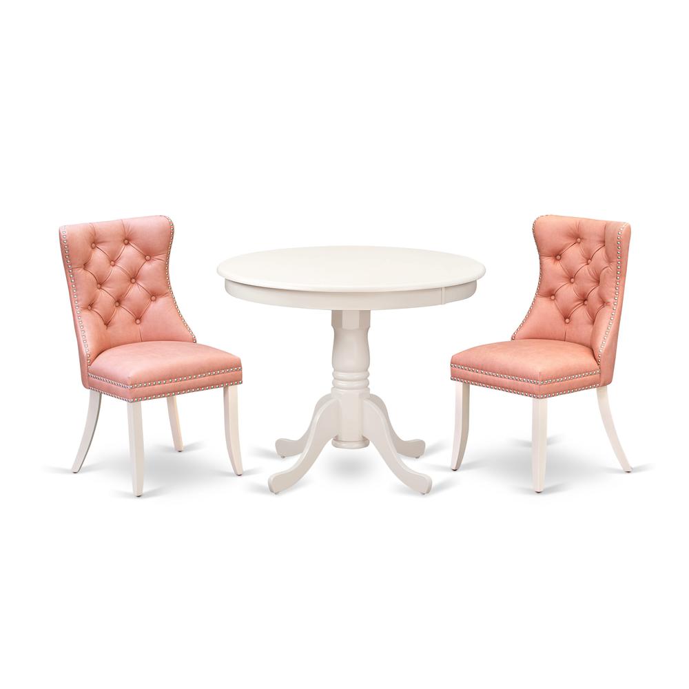 3 Piece Dinette Set Consists of a Round Kitchen Table with Pedestal. Picture 6