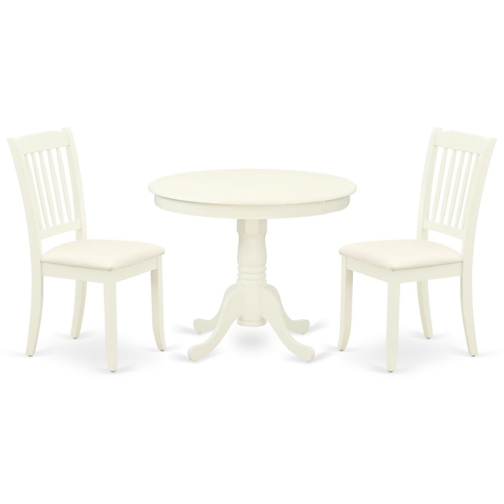 Dining Room Set Linen White, ANDA3-LWH-C. Picture 1