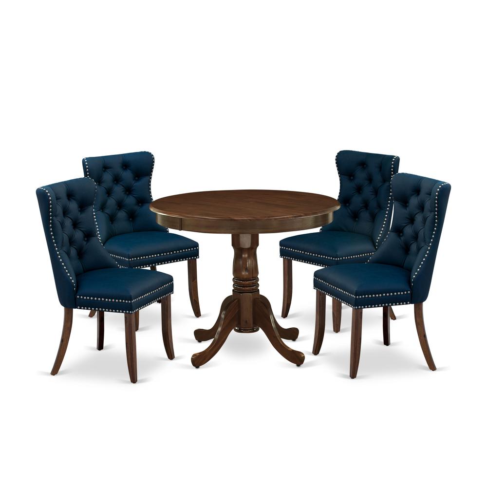 5 Piece Kitchen Table Set Contains a Round Dining Table with Pedestal. Picture 6