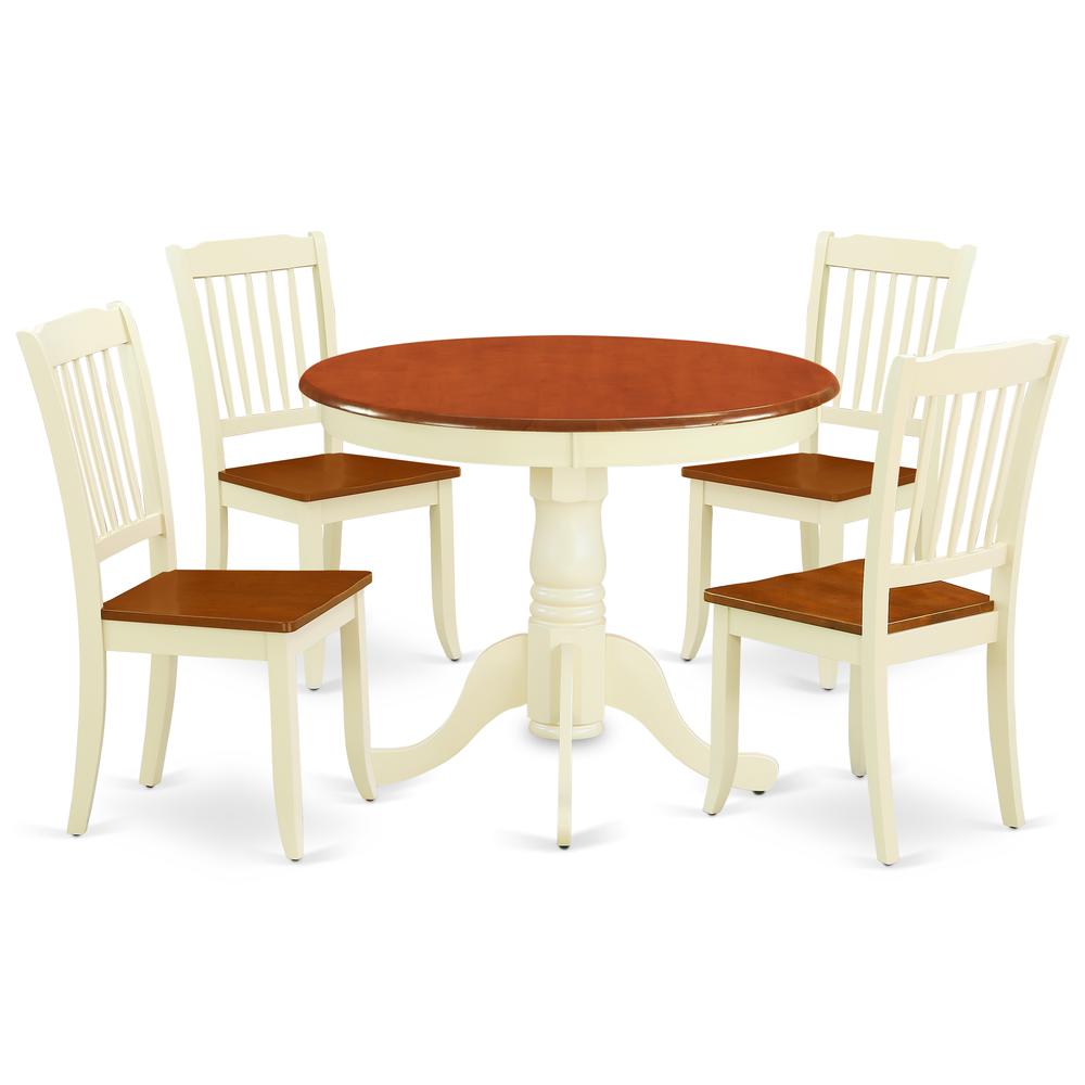 Dining Room Set Buttermilk & Cherry, ANDA5-BMK-W. Picture 1