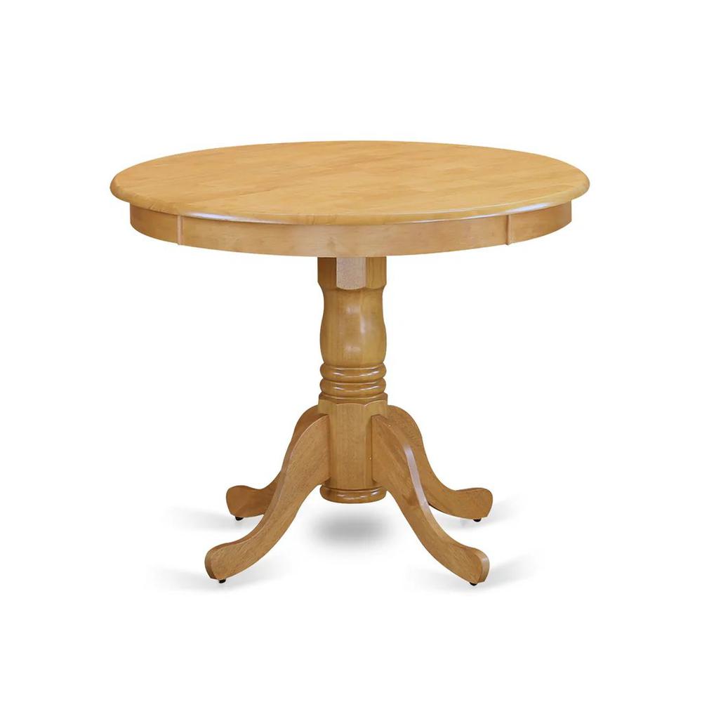 ANDL3-OAK-W - 3-Piece Dinette Room Set- 2 Kitchen Dining Chair and Wooden Dining Table - Wooden Seat and Slatted Chair Back - Oak Finish. Picture 2