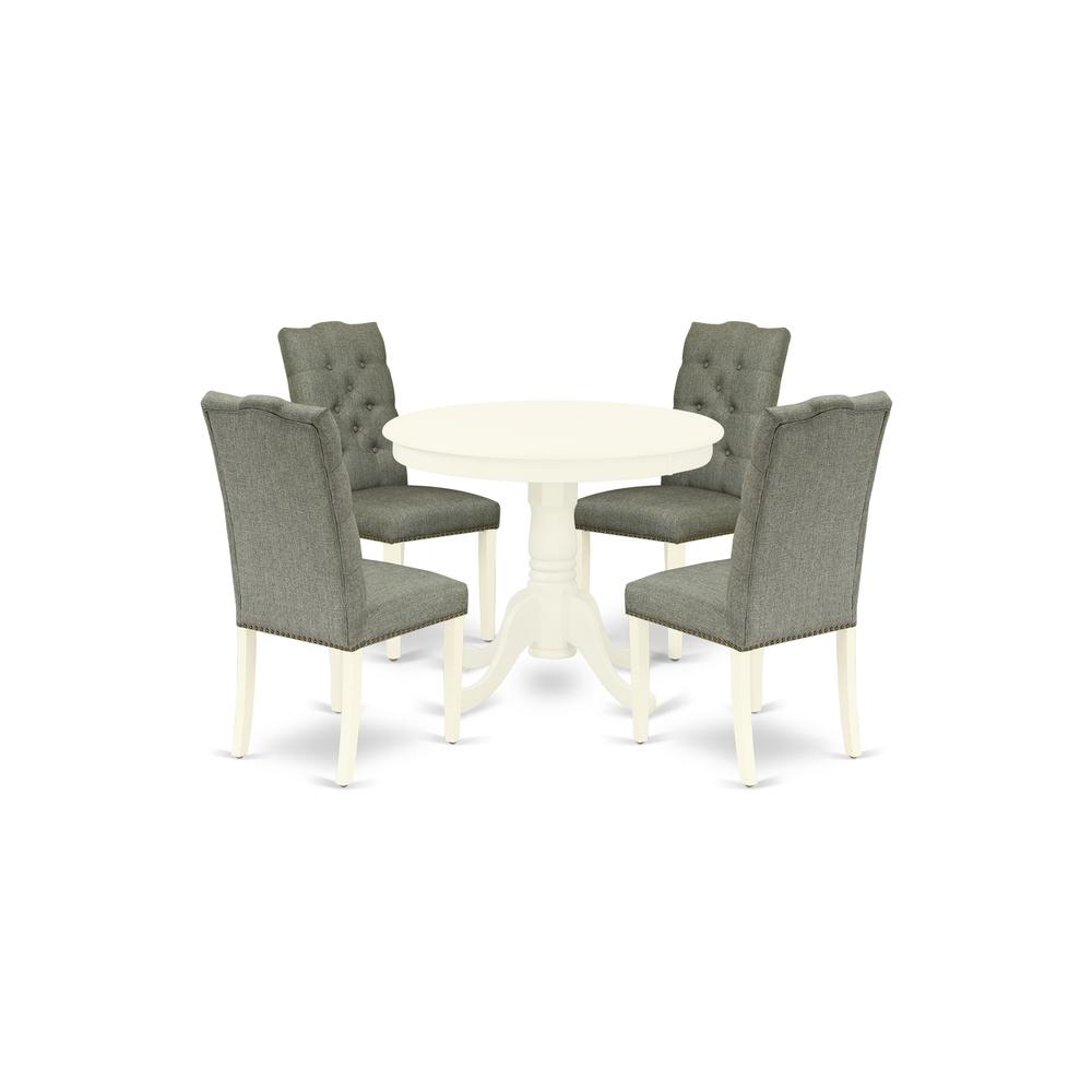 Dining Room Set Linen White, ANEL5-LWH-07. Picture 1