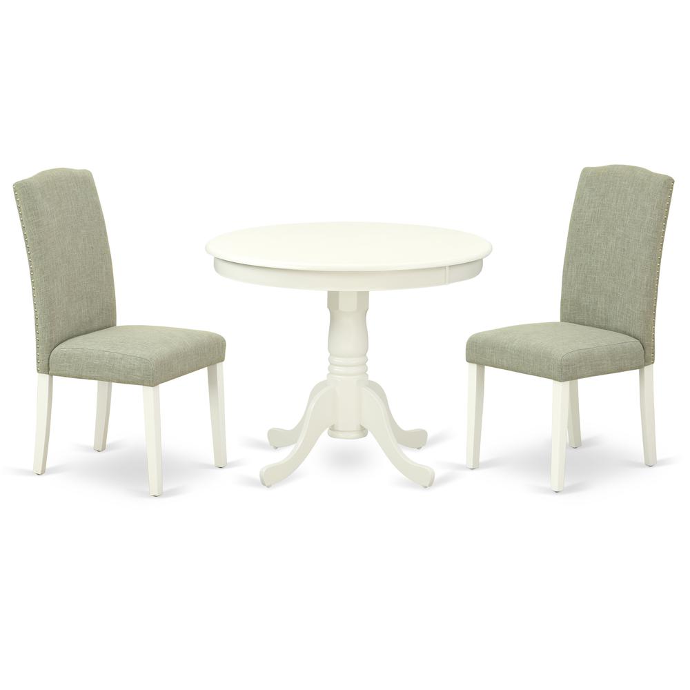 Dining Room Set Linen White, ANEN3-LWH-06. Picture 1