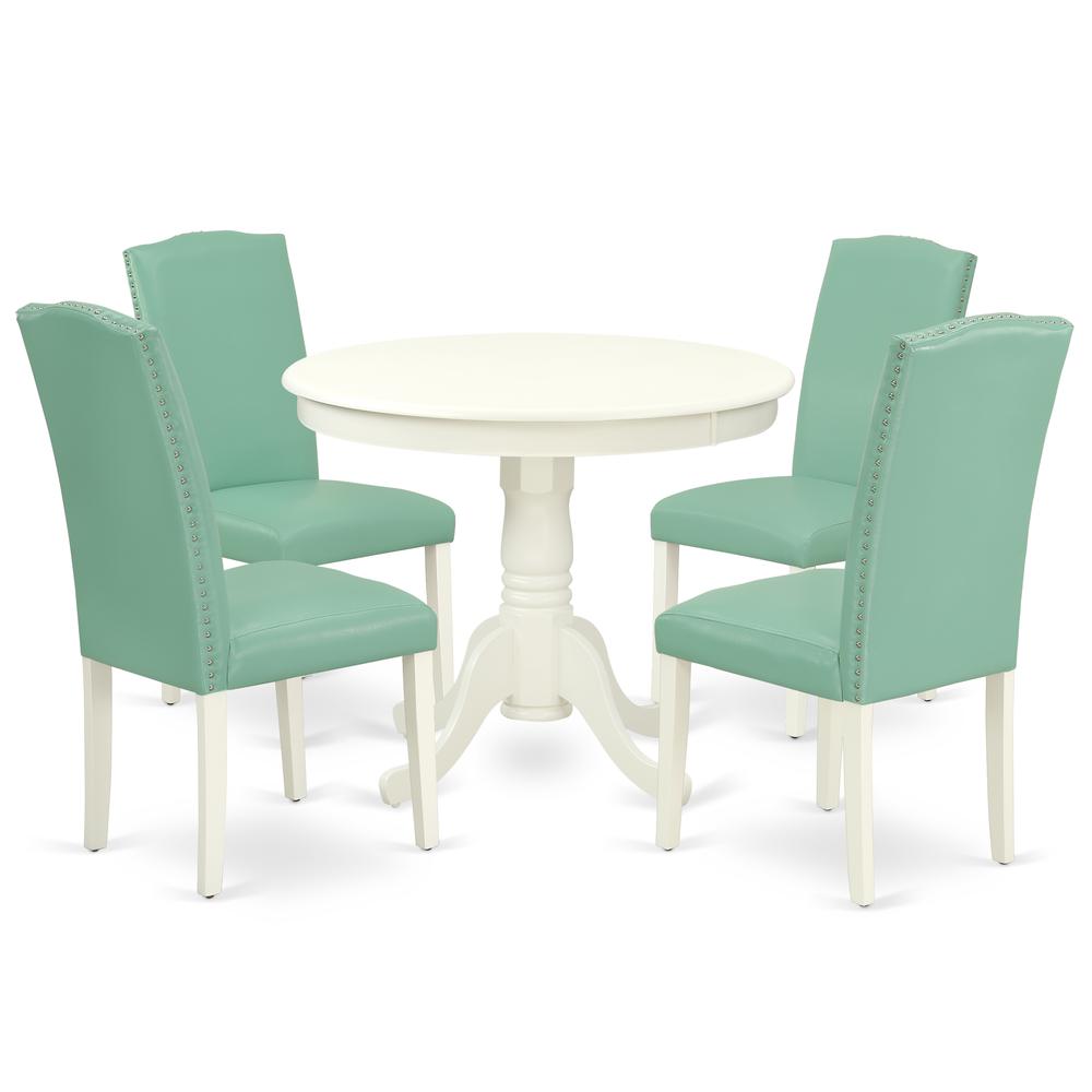 Dining Room Set Linen White, ANEN5-LWH-57. Picture 1