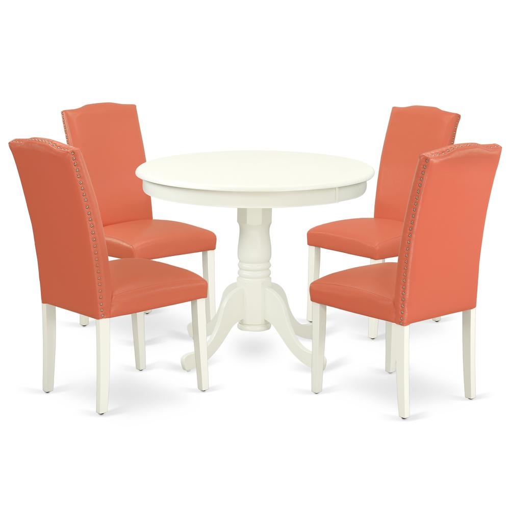 Dining Room Set Linen White, ANEN5-LWH-78. Picture 1