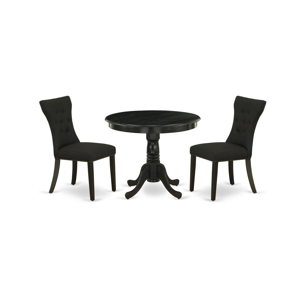 Dining Room Set Wirebrushed Black, ANGA3-ABK-24. Picture 1