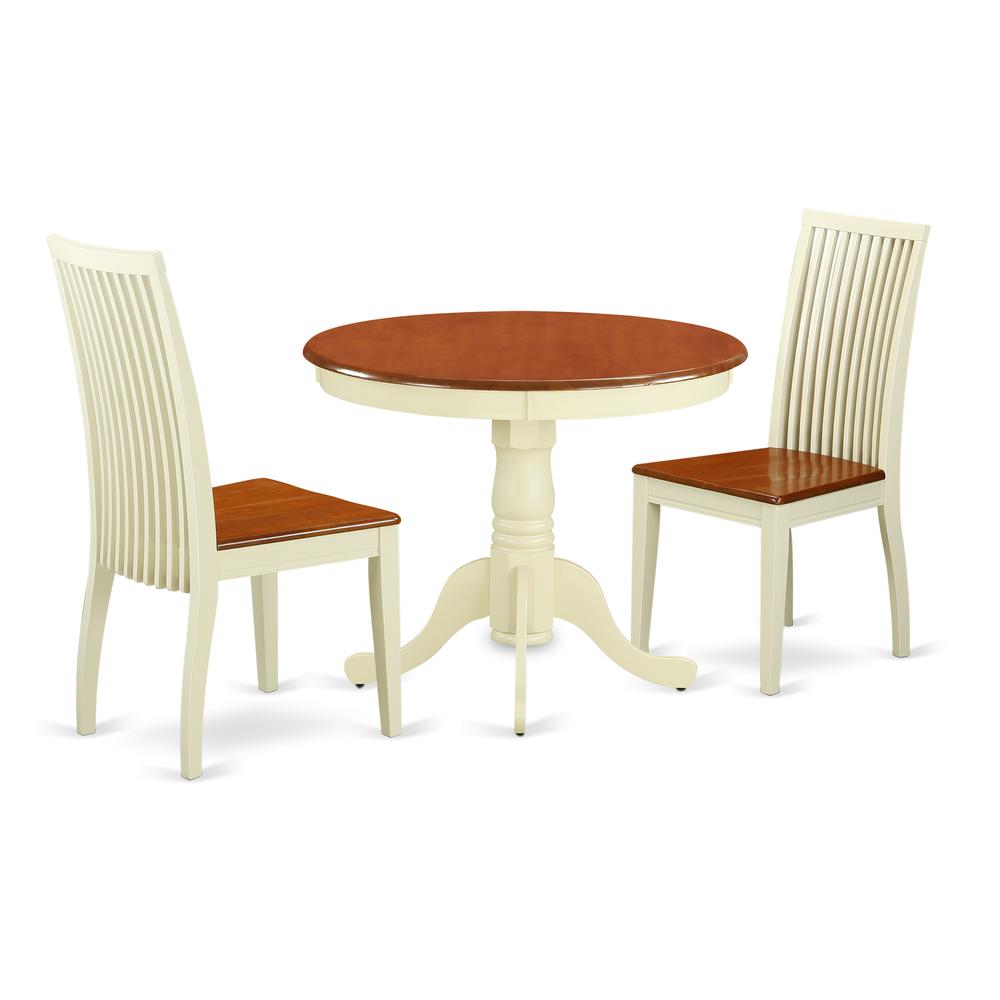 Dining Room Set Buttermilk & Cherry, ANIP3-BMK-W. Picture 1