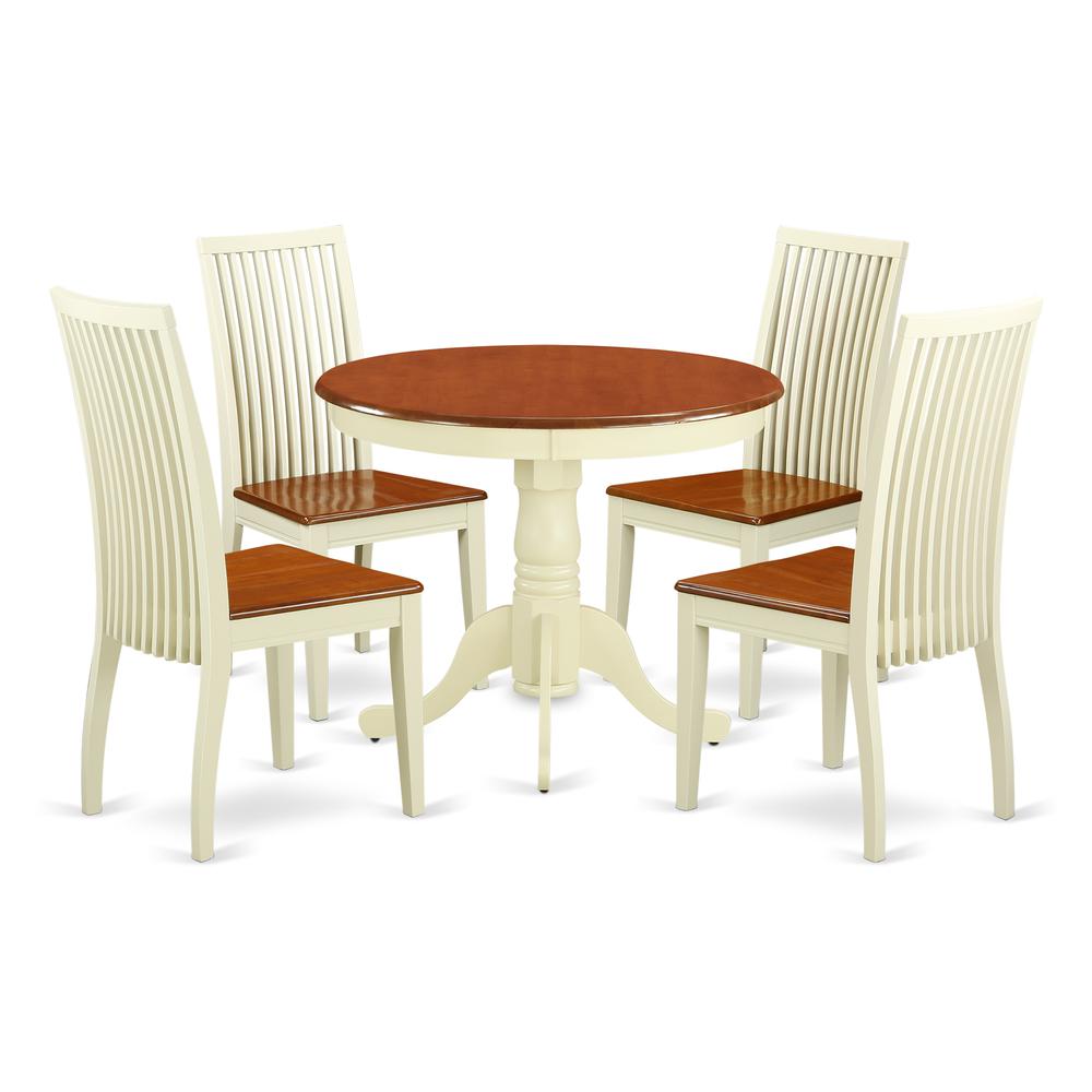 Dining Room Set Buttermilk & Cherry, ANIP5-BMK-W. Picture 1