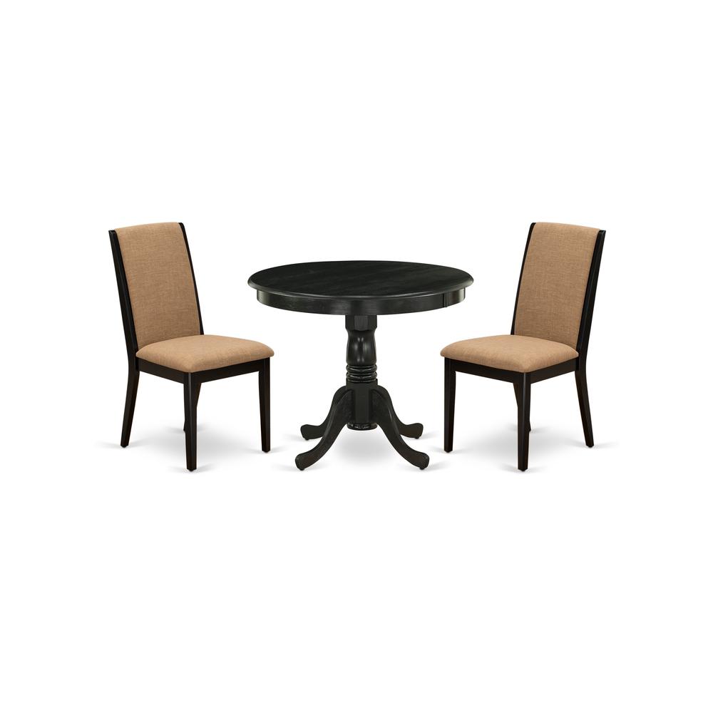 Dining Room Set Wirebrushed Black, ANLA3-ABK-47. Picture 1