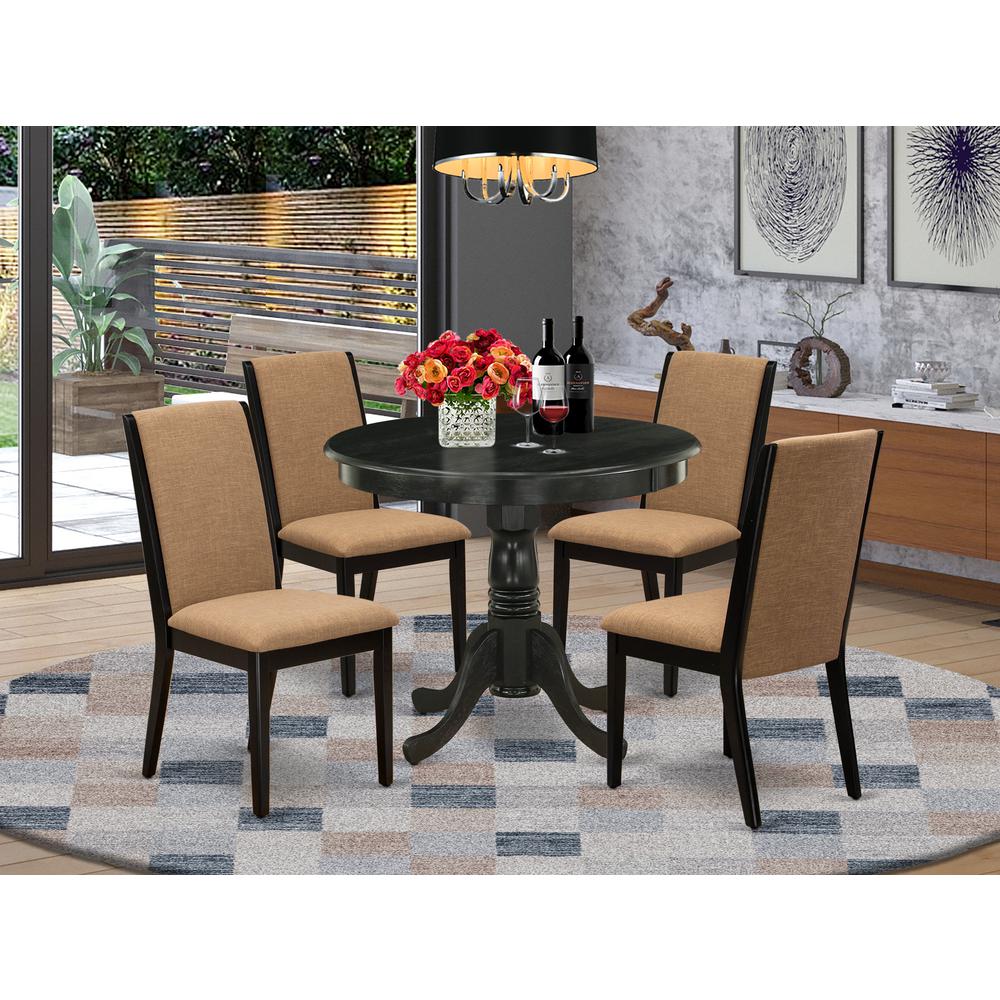 Dining Room Set Wirebrushed Black, ANLA5-ABK-47. Picture 3