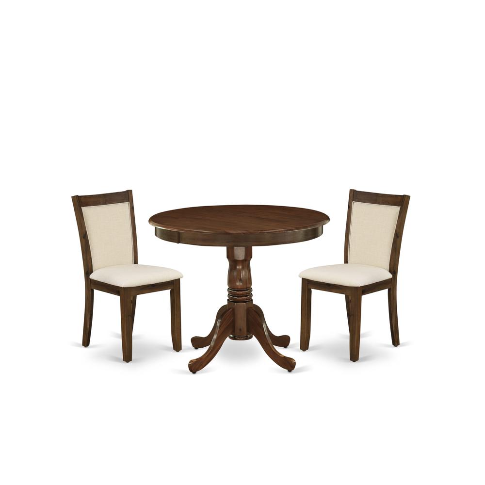 3 Pc Dining Set  Consist of a Round Kitchen Table and 2 Parson Chairs. Picture 6