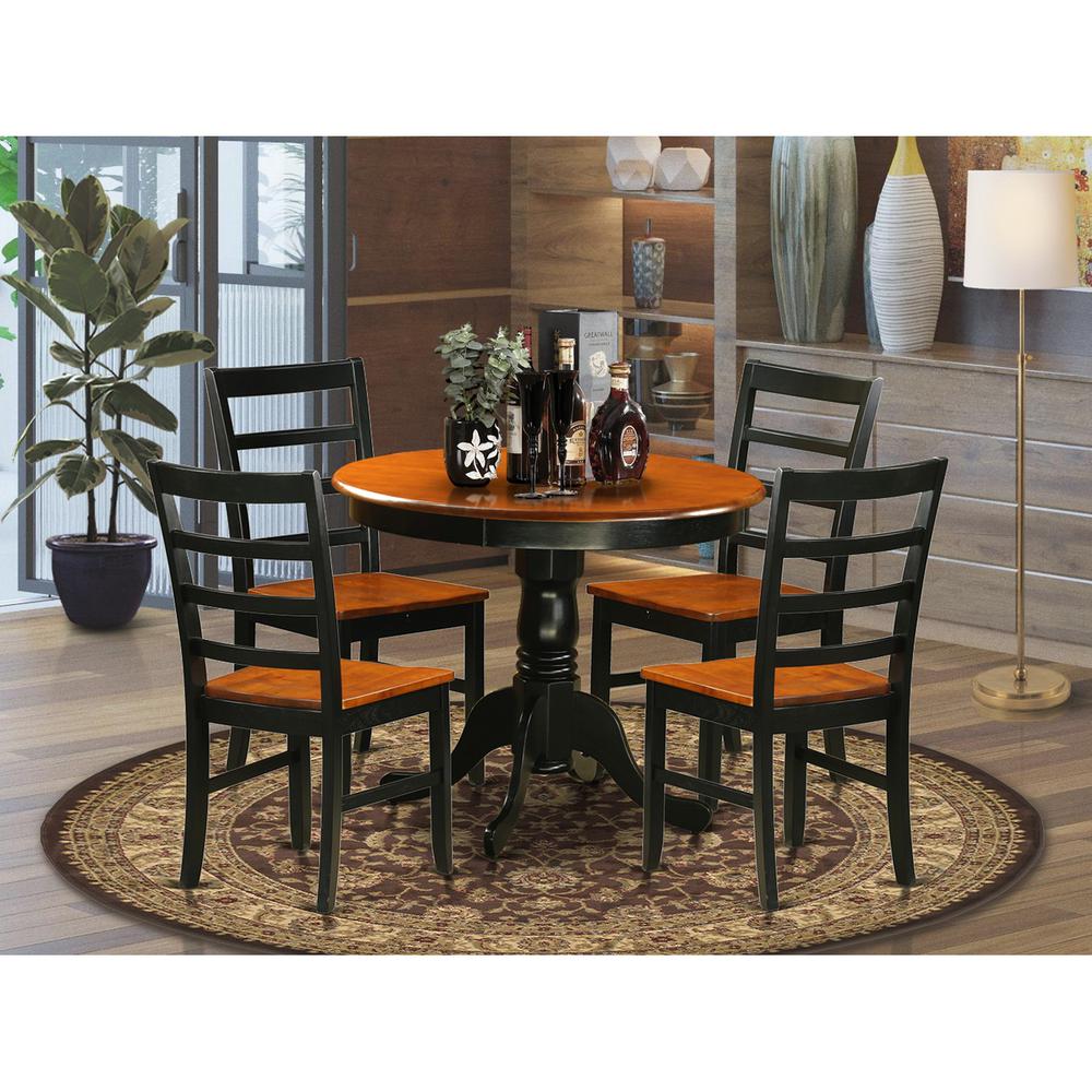 Dining  furniture  set  -  5  Pcs  with  4  Wooden  Chairs  in  Black. Picture 2