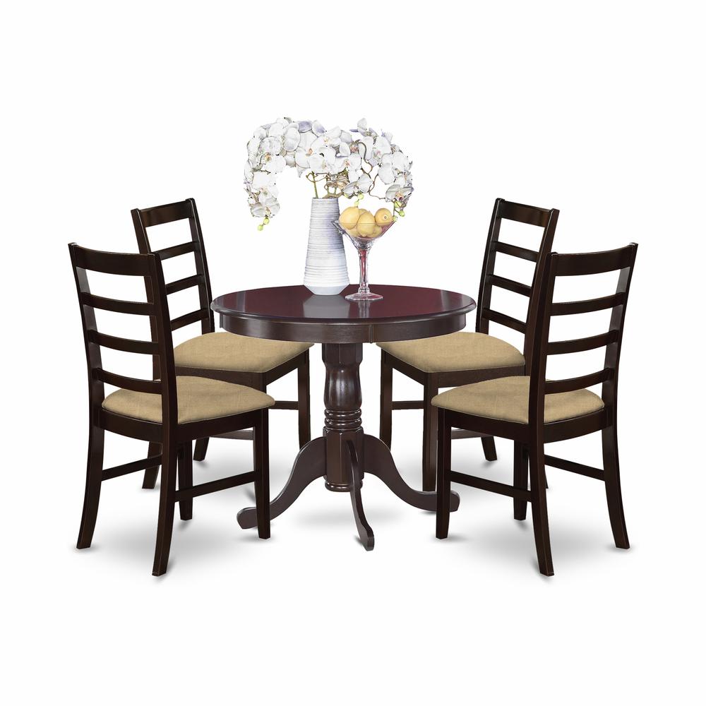 ANPF5-CAP-C 5 Pc Kitchen Table set-small Table plus 4 Kitchen Chairs. Picture 1