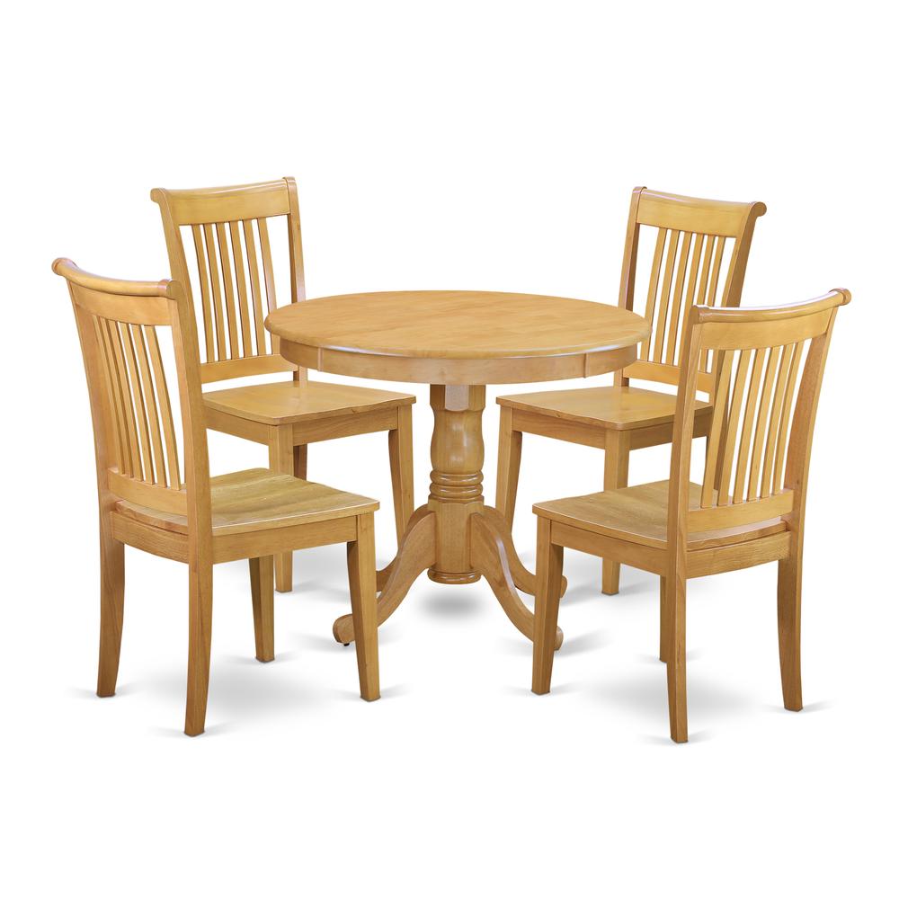 Dining Room Set Oak, ANPO5-OAK-W. Picture 1
