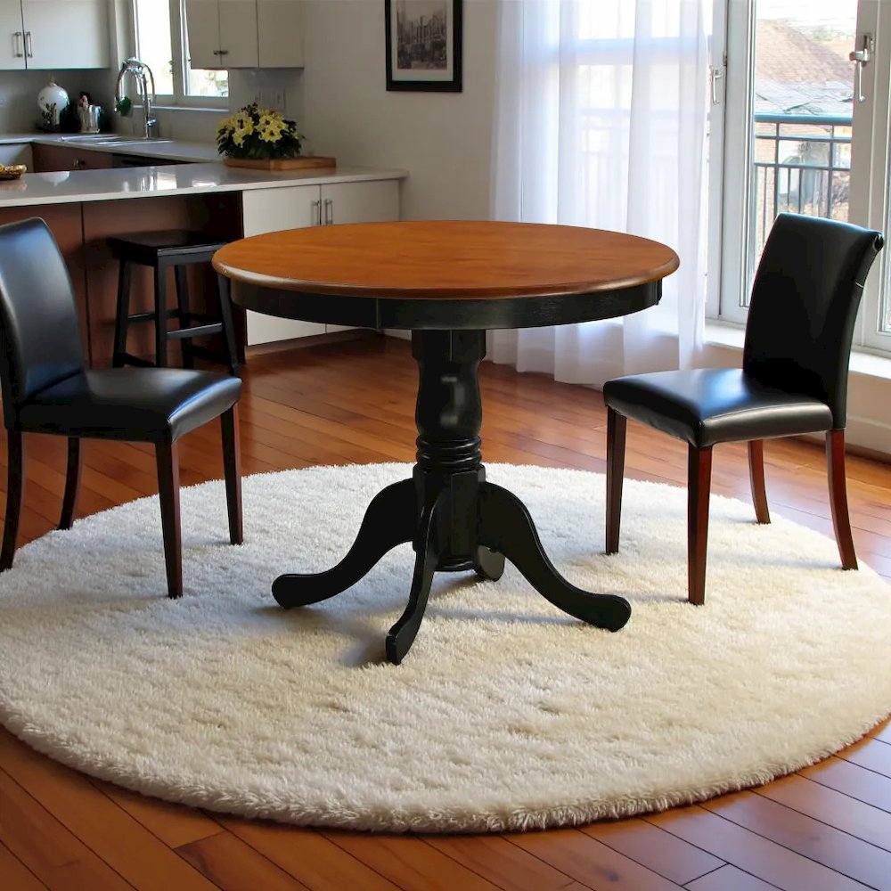 Classic 36-Inch Round Small Dining Table for 2 or 4 – Solid Wood Design. Picture 2