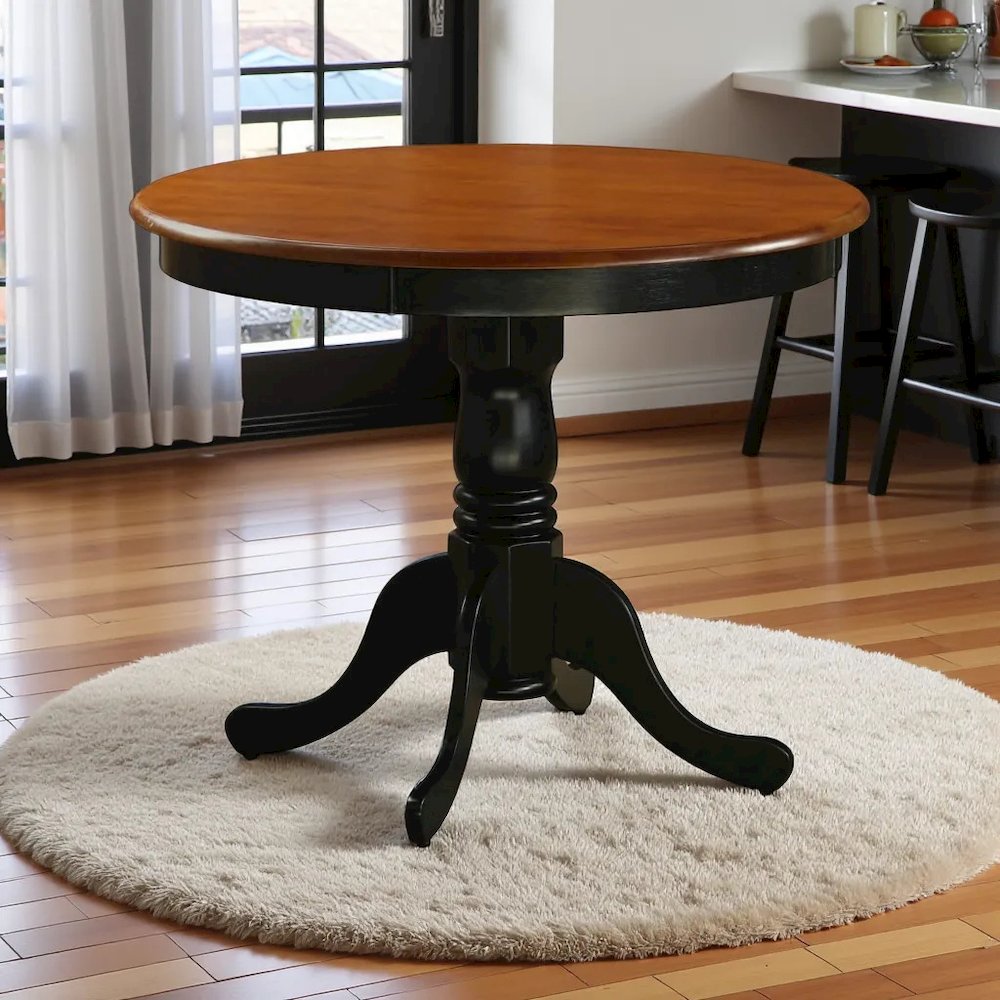 Classic 36-Inch Round Small Dining Table for 2 or 4 – Solid Wood Design. Picture 3