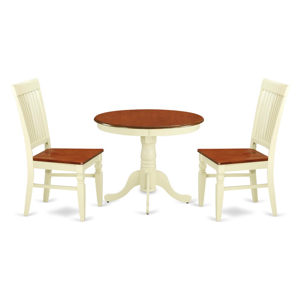 Dining Room Set Buttermilk & Cherry, ANWE3-BMK-W. Picture 1