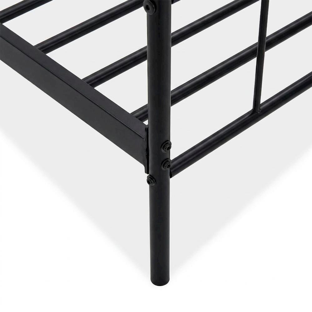 Solid Wood Canopy Bed with Metal Frame, Full Size Canopy Bed Frame. Picture 7