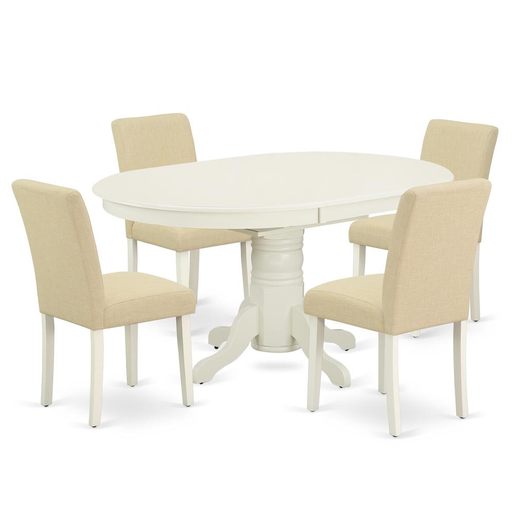 Dining Room Set Linen White, AVAB5-LWH-02. Picture 1