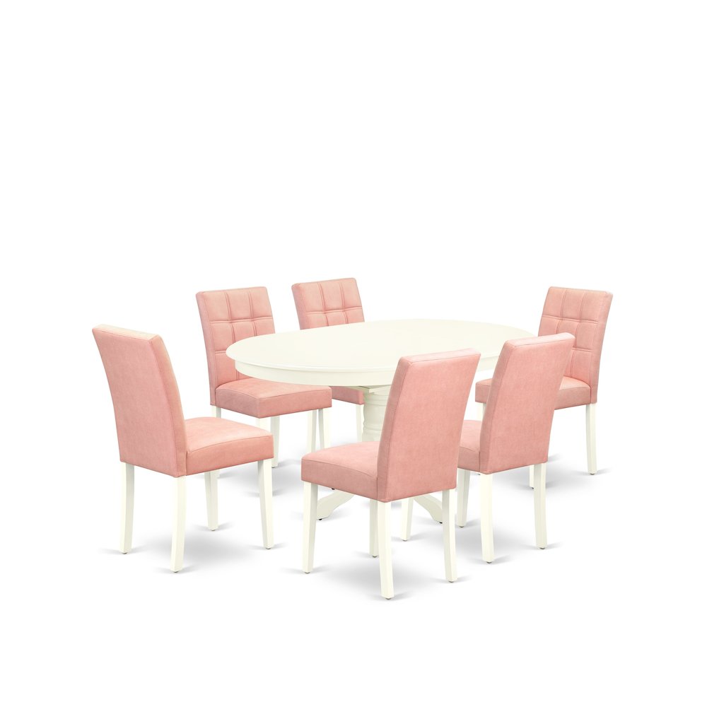 7 Piece Dinner Table Set consists A Modern Dining Table. Picture 1