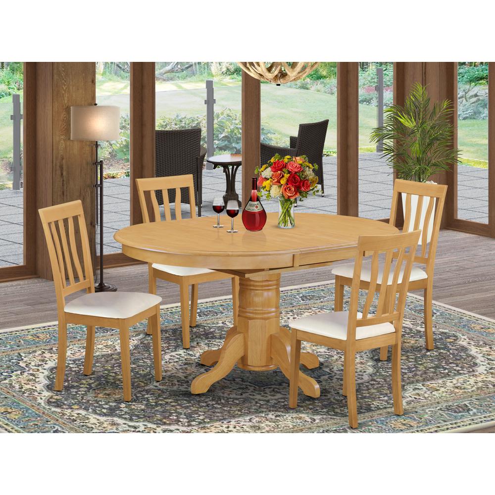 Dining Room Set Oak, AVAT5-OAK-LC. Picture 3