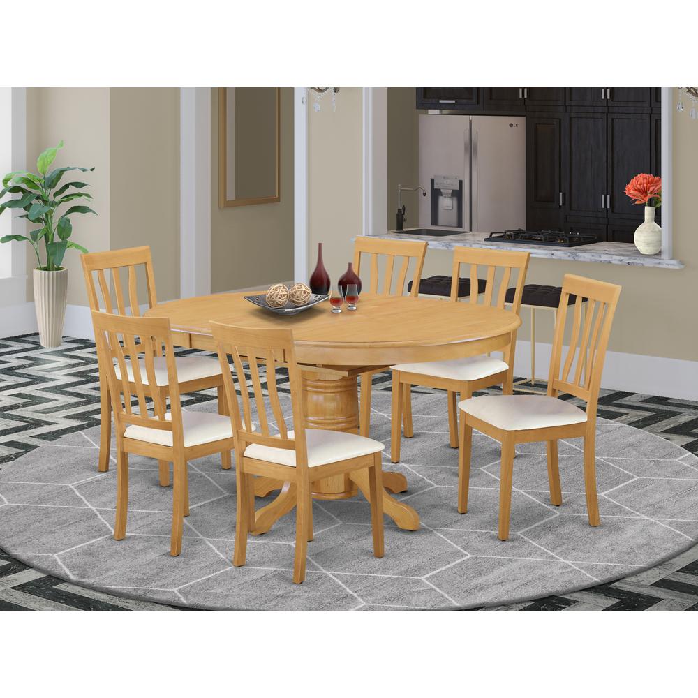 Dining Room Set Oak, AVAT7-OAK-LC. Picture 1