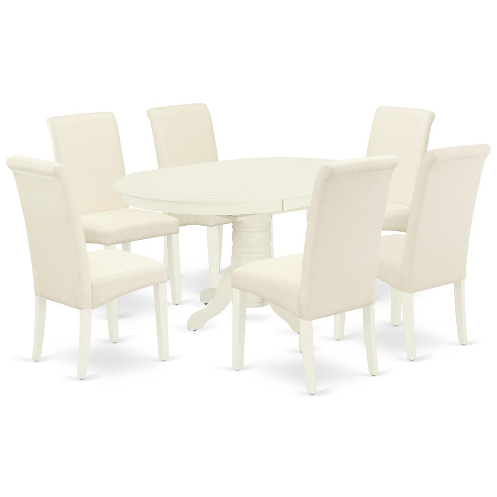 Dining Room Set Linen White, AVBA7-LWH-01. Picture 1