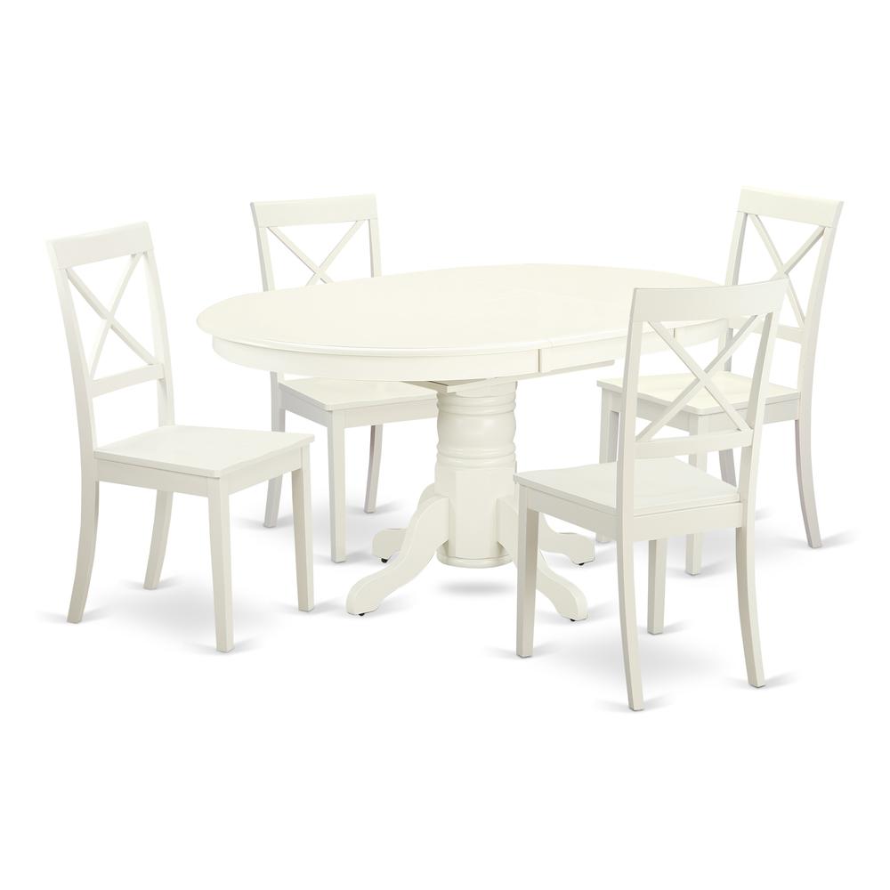 Dining Room Set Linen White, AVBO5-LWH-W. Picture 1