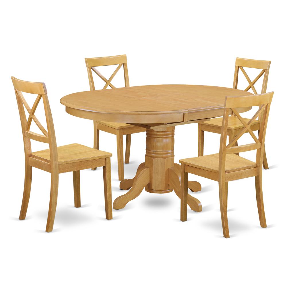 Dining Room Set Oak, AVBO5-OAK-W. Picture 1