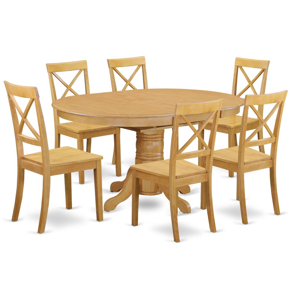 Dining Room Set Oak, AVBO7-OAK-W. Picture 1