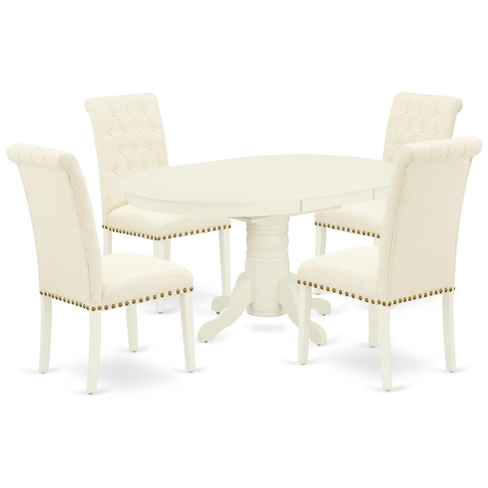 Dining Room Set Linen White, AVBR5-LWH-02. Picture 1