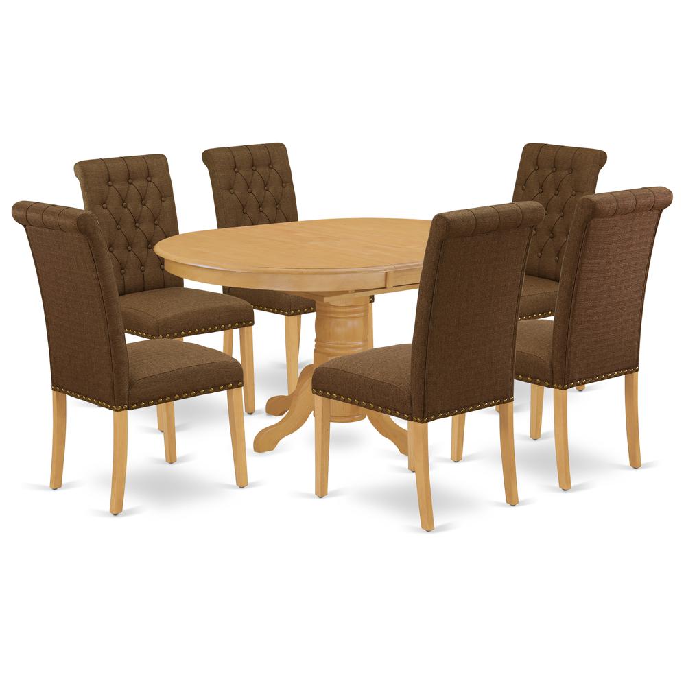 Dining Room Set Oak, AVBR7-OAK-18. Picture 1