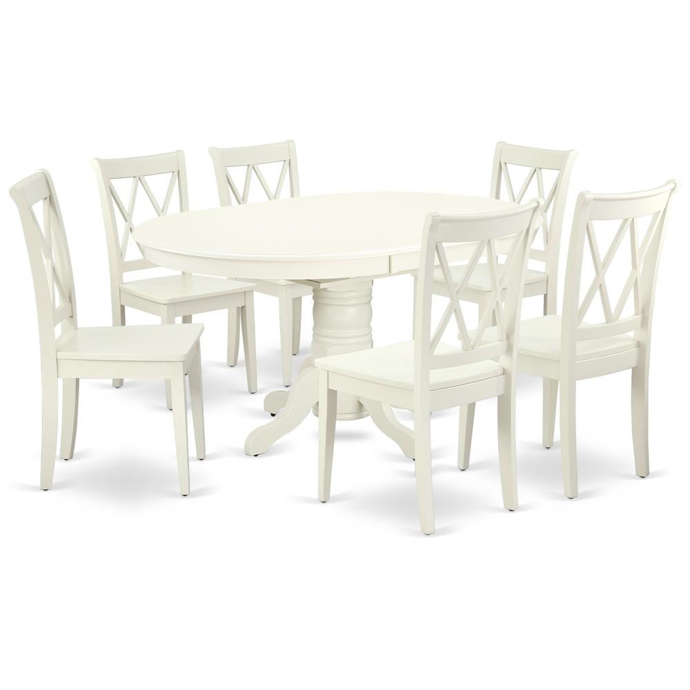 Dining Room Set Linen White, AVCL7-LWH-W. Picture 1