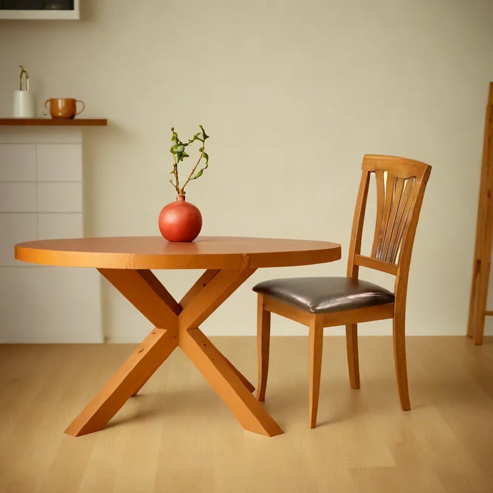 Elegant Wooden Dining Chairs – Faux Leather Kitchen Chairs, Set of 2. Picture 3