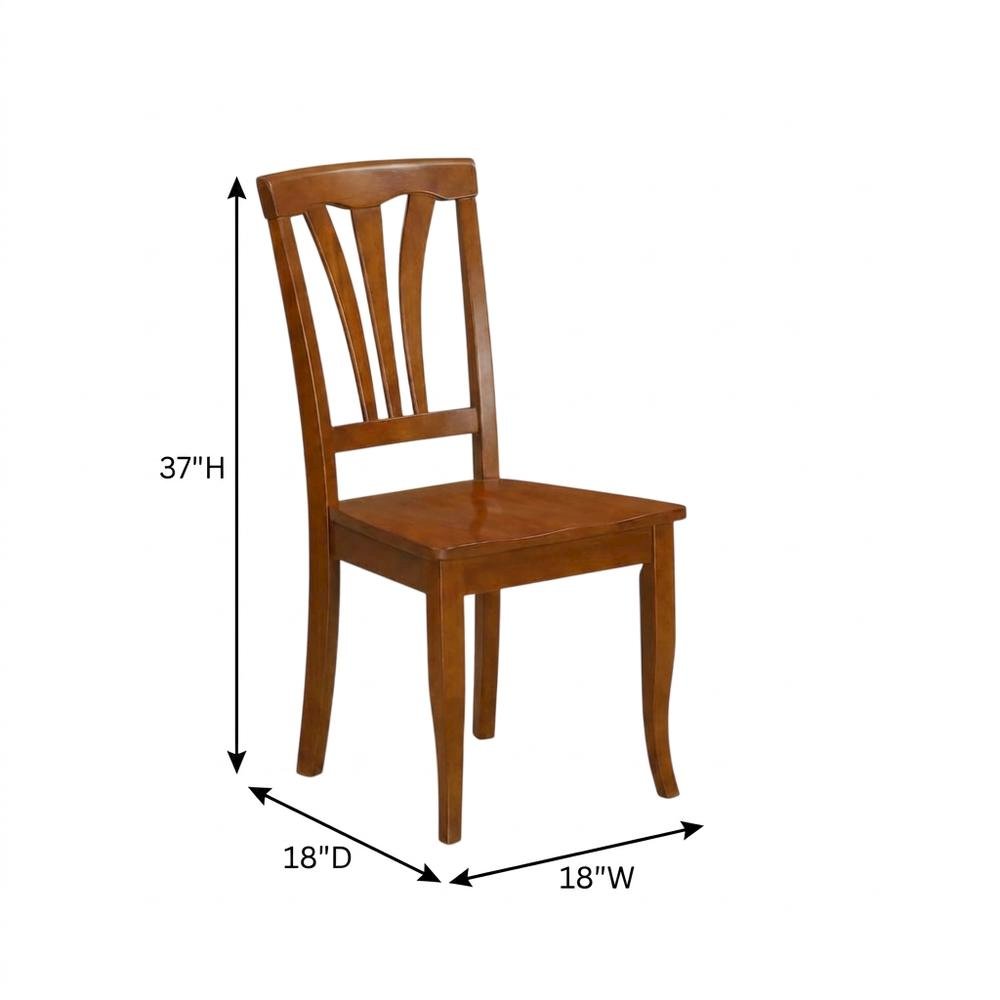 Solid Wood Traditional Dining Chair, Saddle Brown, Set of 2. Picture 6