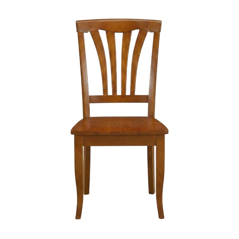 Solid Wood Traditional Dining Chair, Saddle Brown, Set of 2. Picture 2